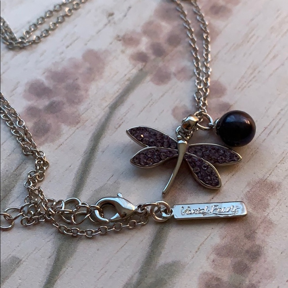 Dragonfly and Pearl Necklace